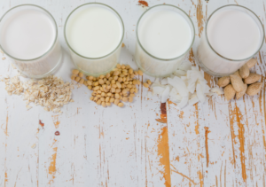 Try to add non-dairy products into the mix, such as those made with soy, almonds, oats, or cashews. 