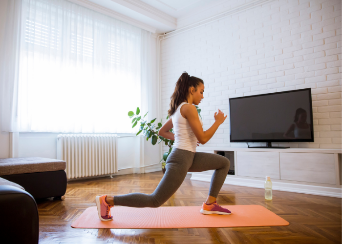 Clearing a space for exercise makes it easy to prioritize moving your body and working out at home.